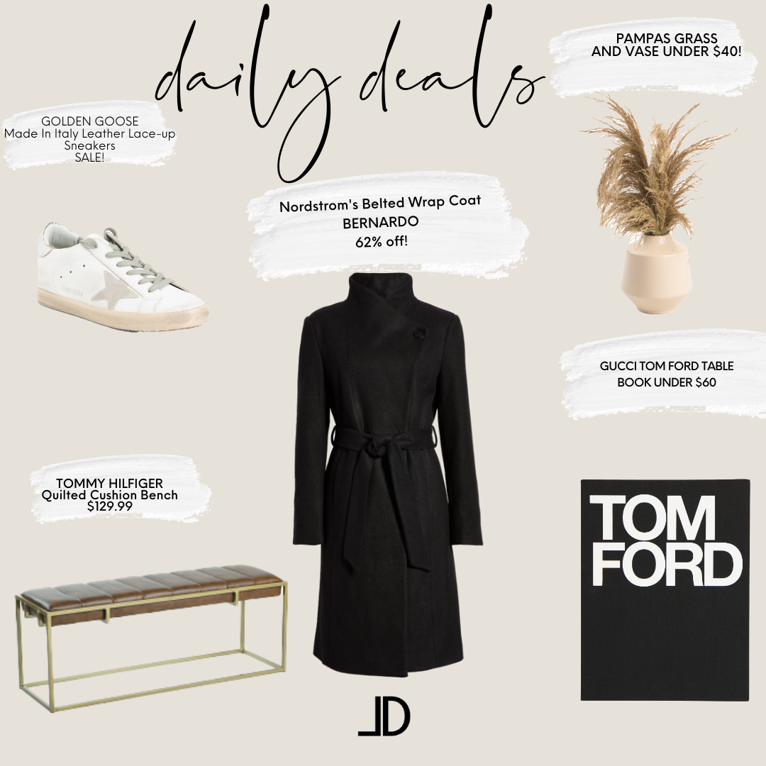 Nordstrom Coat, Golden Goose Sneakers, Tom Ford Book, Bench