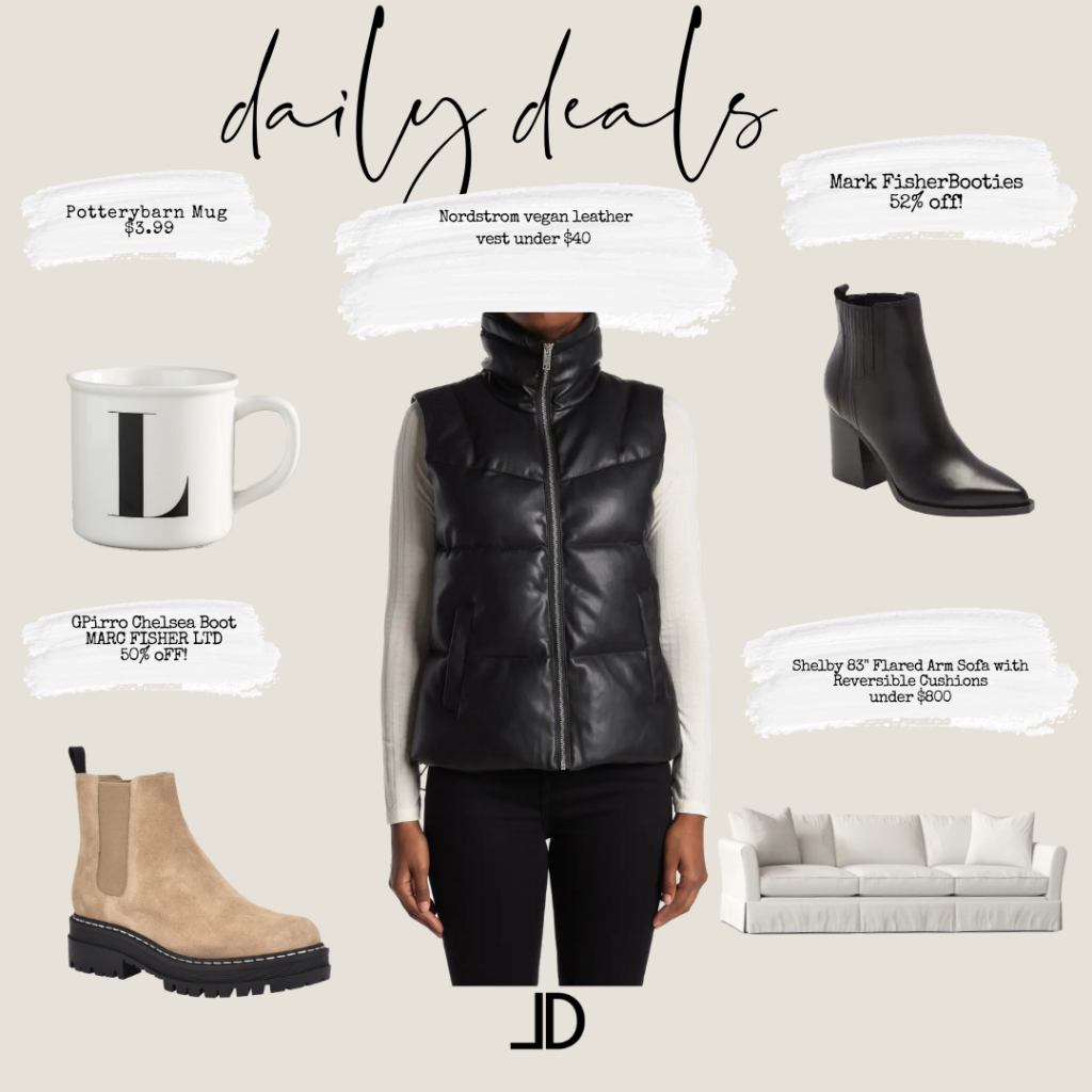 Nordstrom Sale, leather puffer, marc fisher boots, pottery barn couch