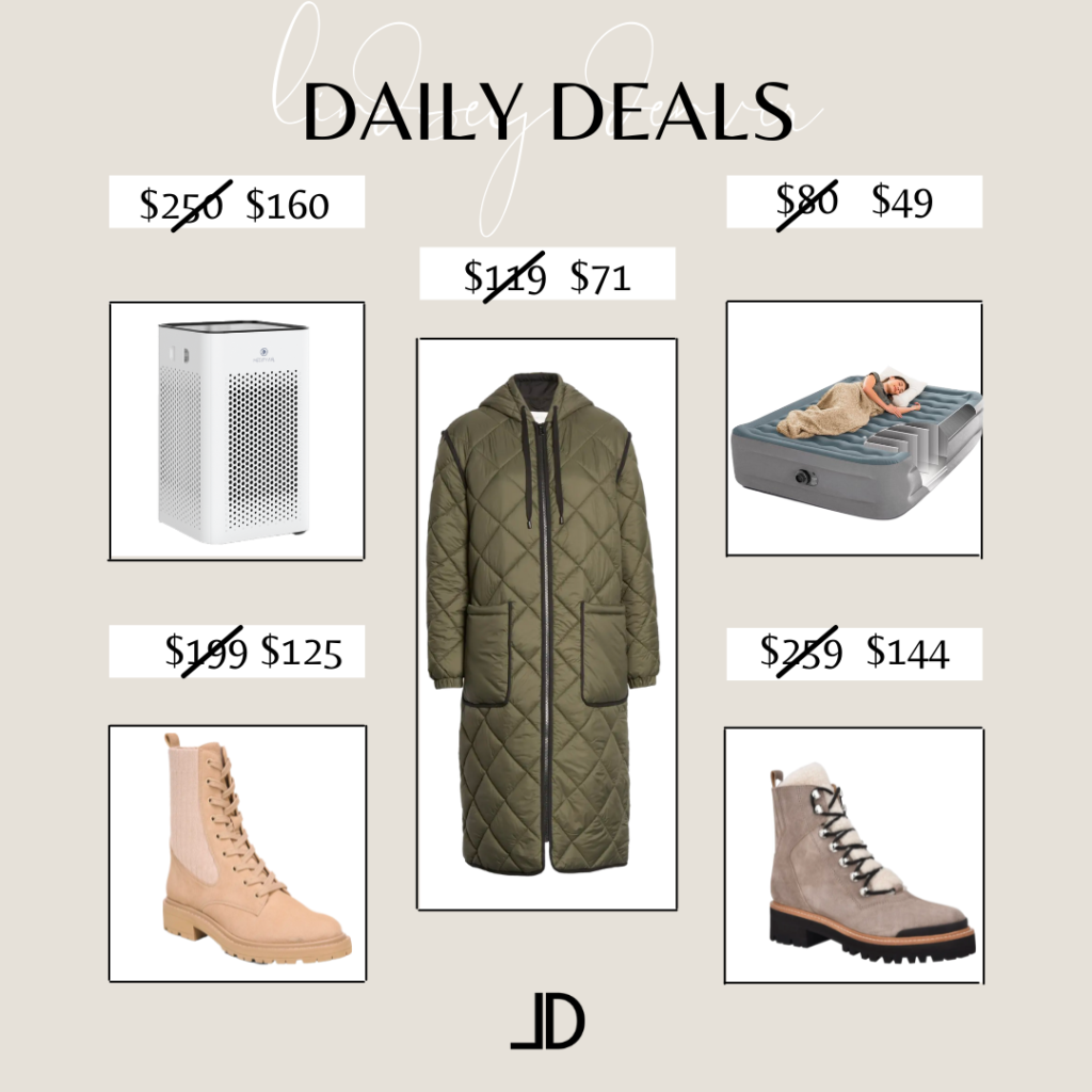 Nordstrom Black Friday sale, nordstrom long coat, hiking boots, air purifier, self pump bed