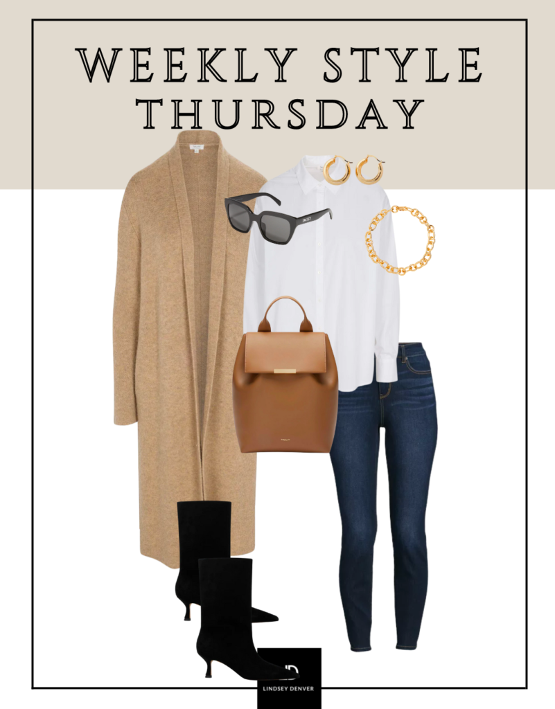 Fall outfit ideas, coatigan, black coat, sweaters, pants, jeans