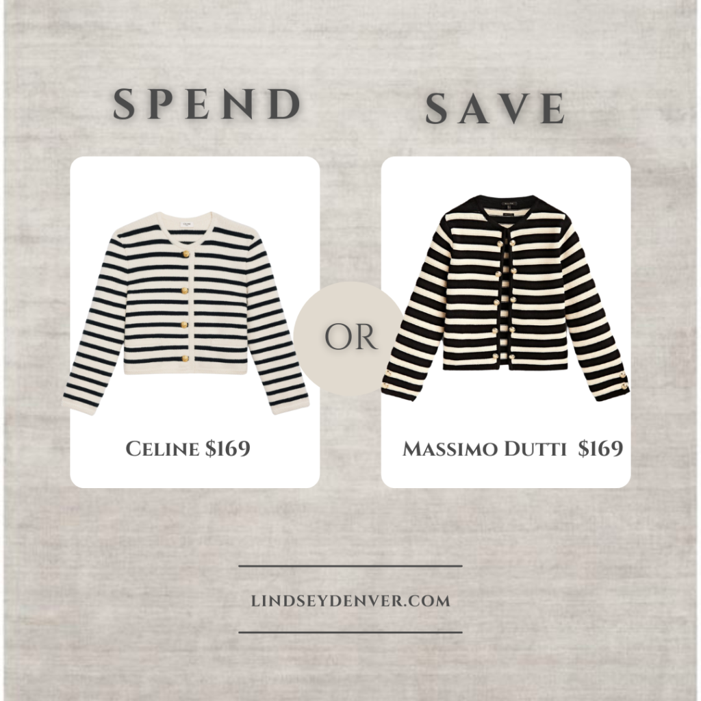 Save or Spend Celine stripe cardigan Massimo Dutti striped cardigan