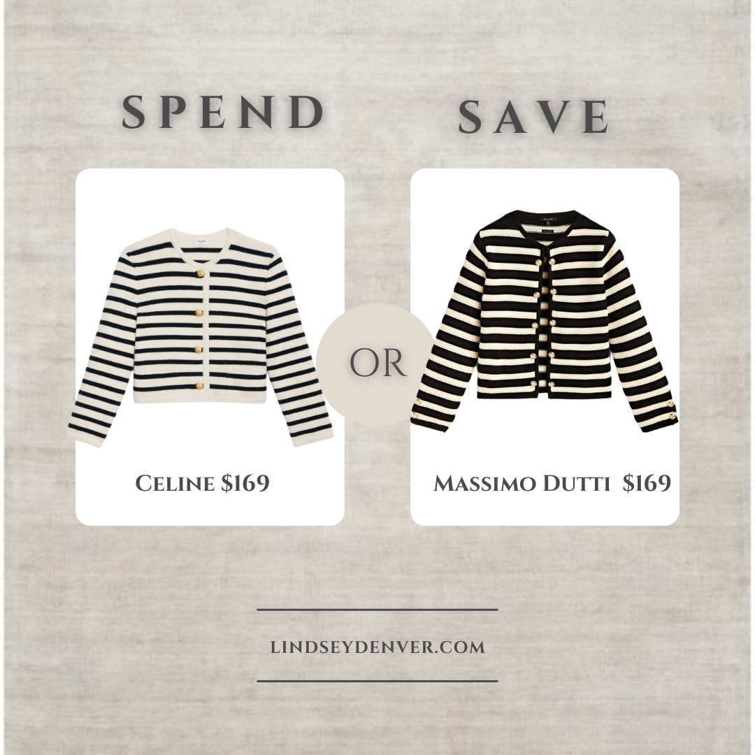 Save or Spend Celine stripe cardigan Massimo Dutti striped cardigan