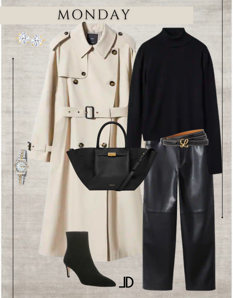 Weekly guide showcasing a collection of neutral outfit ideas, including classic black and white ensembles, earthy tones, and versatile looks suitable for everyday wear and special events.