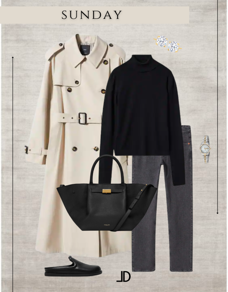 Weekly guide showcasing a collection of neutral outfit ideas, including classic black and white ensembles, earthy tones, and versatile looks suitable for everyday wear and special events.