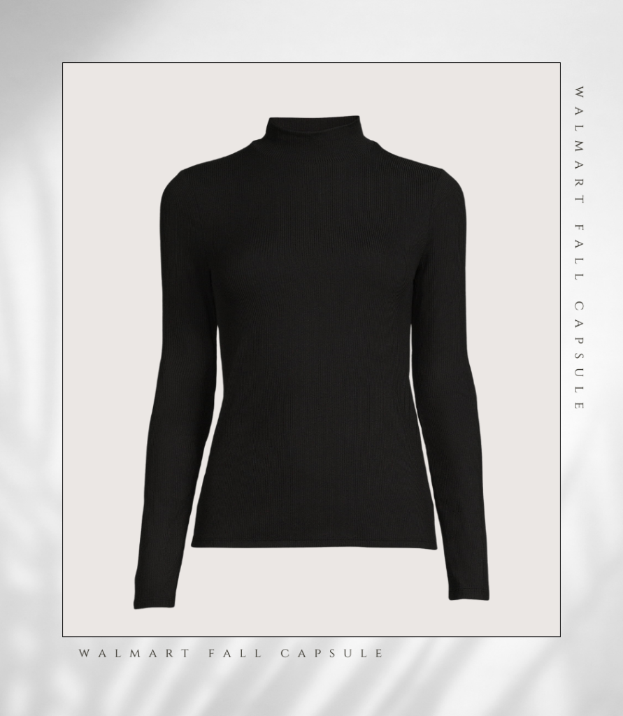 Black mock neck top